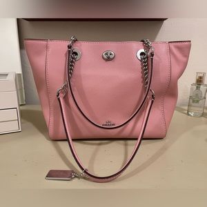Coach turn lock tote bag
